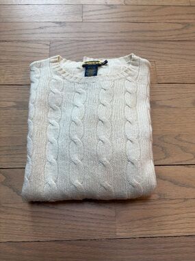 Ralph Lauren Rugby Cream Cable-Knit Pullover